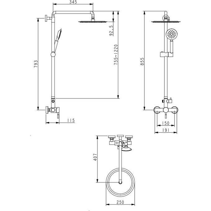Душевая система Lidz Aria 1020 Nickel LDARI1020NKS46114 (никель), фото 8