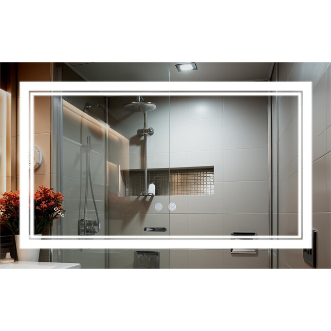 Зеркало для ванной комнаты Qtap Cardinal QT0478C5080 (80x50 см, с подсветкой, антизапотеванием и диммером), Доступные размеры: 80 x 50, фото 