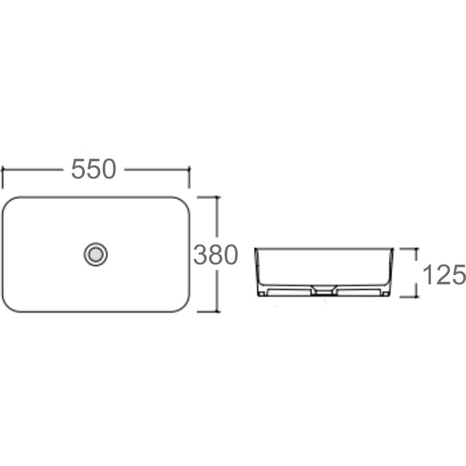 Умывальник Qtap Virgo N White Glossy QT18116308W (55x38 см, белый глянцевый, чаша), фото 5