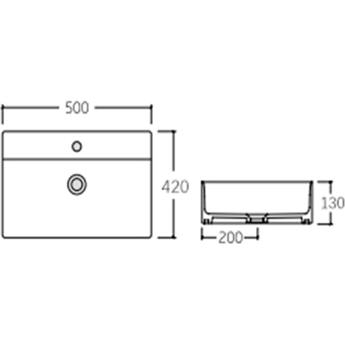 Умывальник Qtap Nando LT Black Matt QT12116146AMB (50x42 см, черный матовый), Доступные размеры: 50 x 42, Цвет производителя: черный матовый, фото 5