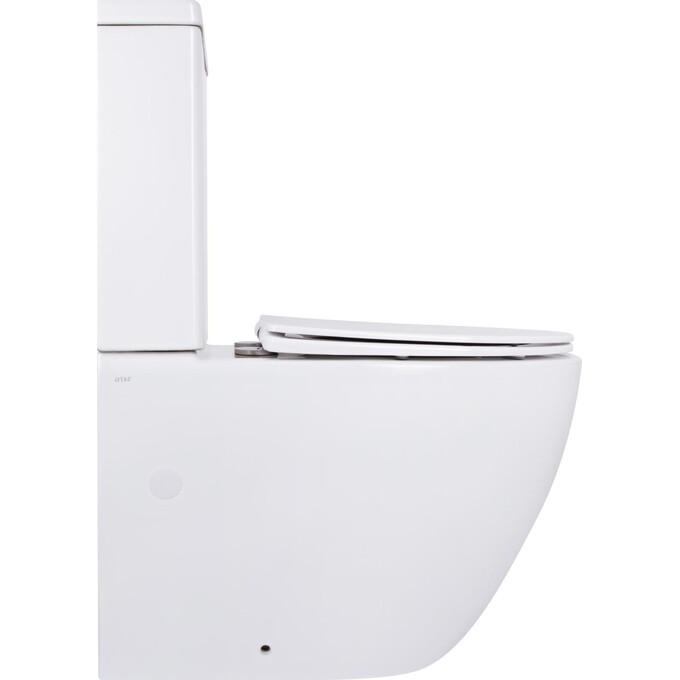 Безобідковий унітаз-компакт Qtap Jay Ultra Quiet Rimless QT07222175TW (з сидінням), фото , изображение 3
