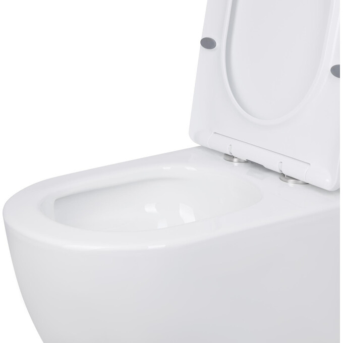 Безобідковий унітаз-компакт Qtap Jay Ultra Quiet Rimless QT07222175TW (з сидінням), фото , изображение 4