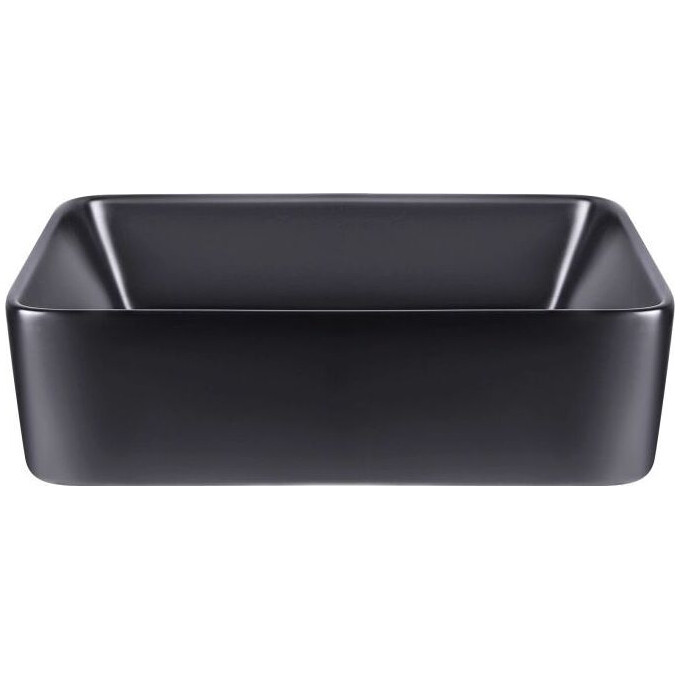 Умивальник Qtap Tern Black Matt QT172074MBMBN47300 (49x38 см, чорний матовий, з донним клапаном), фото , изображение 2