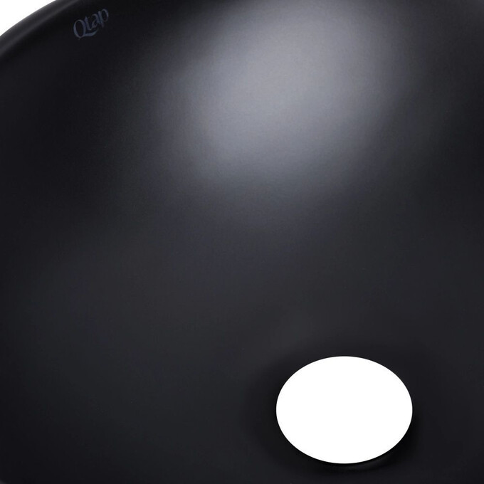 Умывальник Qtap Dove Black Matt QT063078MBMBN47307 (41x34 см, черный матовый, чаша, с донным клапаном), фото 4