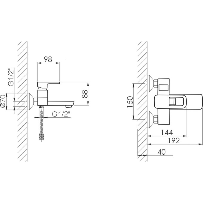 Комплект смесителей 2 в 1 для ванной комнаты Lidz Latwa Chrome LDWAW001CRM4538746363 (LDWAW006CRM45388 + LDWAW001CRM45387), фото 15