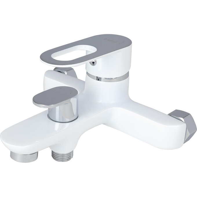 Комплект смесителей 2 в 1 для ванной комнаты Lidz Latwa White/Chrome LDLAT001WHI4542346362 ( LDLAT001WHI45423 + LDLAT006WHI45424, белый/хром), фото 4