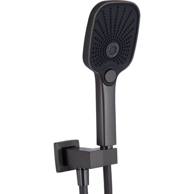 Душевая система Qtap Gemini Gunmetal Black QTGEM114GMB45704 (черный металлик, скрытого монтажа, с изливом), Цвет производителя: черный металлик, фото 3
