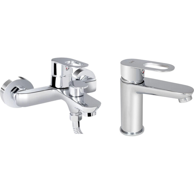 Комплект смесителей 2 в 1 для ванной комнаты Lidz Latwa Chrome LDLAT001CRM4541246358 (LDLAT001CRM45412 + LDLAT006CRM45414), фото 