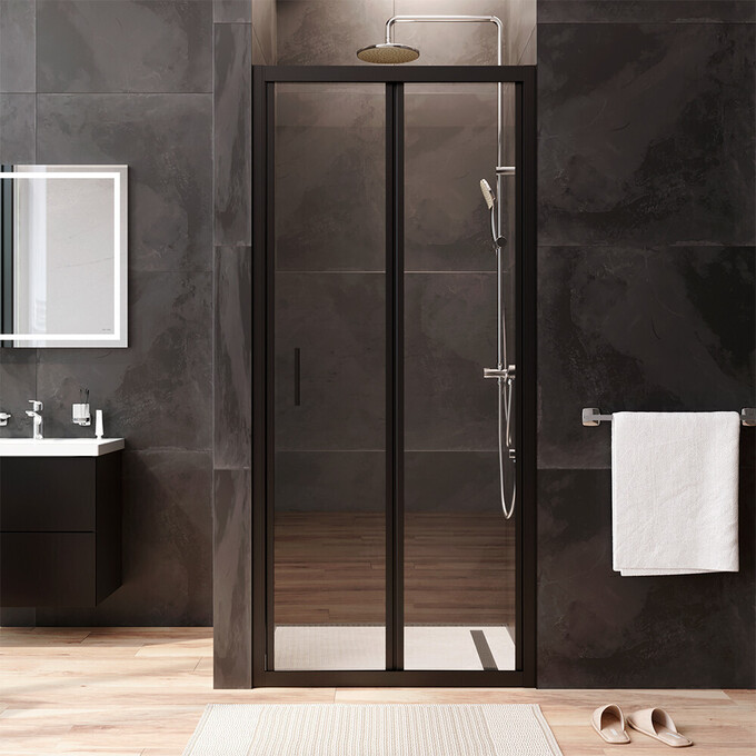 Душевая дверь Am.Pm Gem Solo Fold W90UG-090-1F-195BT (90 см, стекло прозрачное, профиль черный матовый), Доступные размеры: 90, Цвет производителя: черный матовый, фото 3
