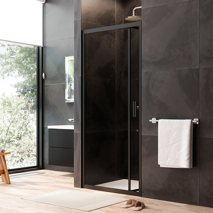 Душевая дверь Am.Pm Gem Solo Fold W90UG-090-1F-195BT (90 см, стекло прозрачное, профиль черный матовый), Доступные размеры: 90, Цвет производителя: черный матовый, фото 5