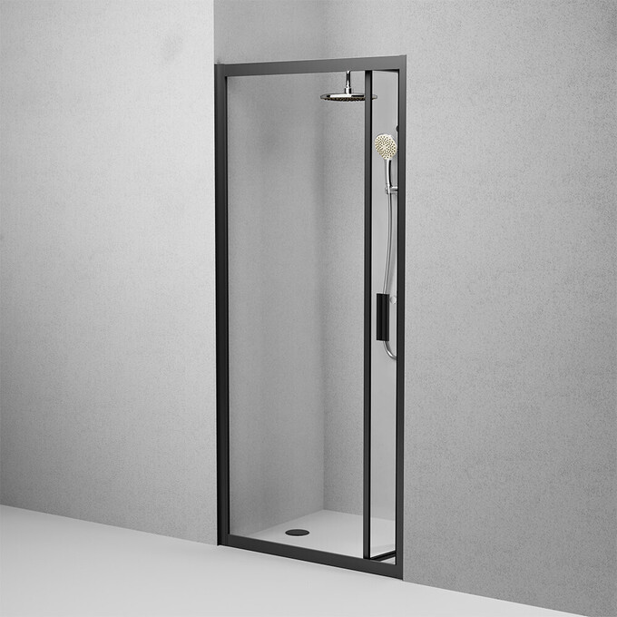 Душевая дверь Am.Pm Gem Solo Fold W90UG-090-1F-195BT (90 см, стекло прозрачное, профиль черный матовый), Доступные размеры: 90, Цвет производителя: черный матовый, фото 7