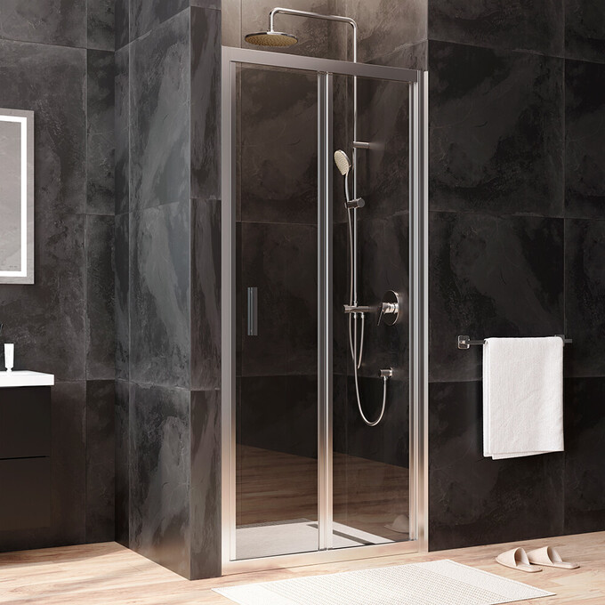 Душевая дверь Am.Pm Gem Solo Fold W90UG-090-1F-195MT (90 см, стекло прозрачное, профиль хром матовый), Доступные размеры: 90, Цвет производителя: сатин (хром матовый), фото 2