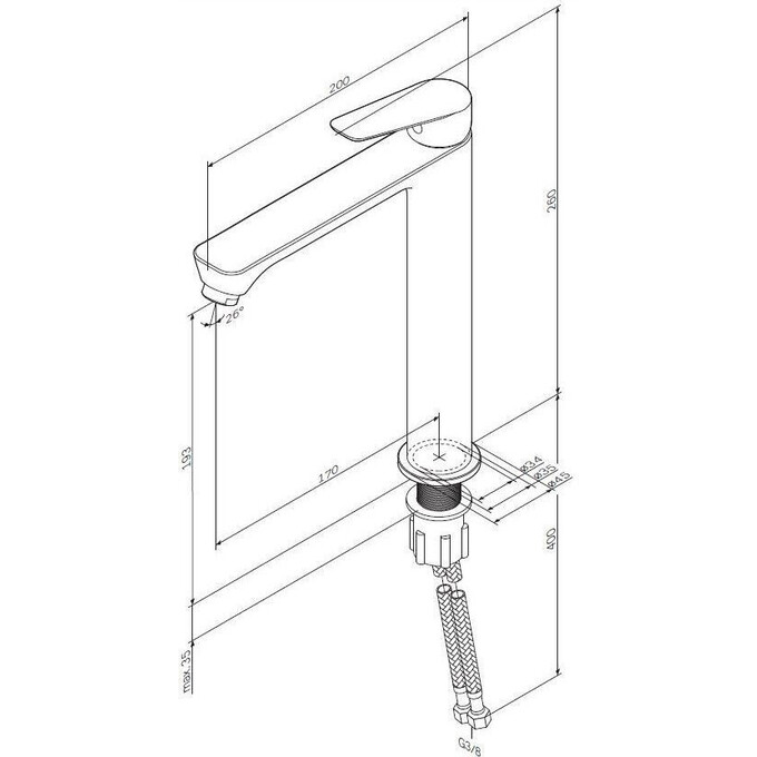 Змішувач для умивальника Am.Pm Hit F9Y92000 (високий), фото , изображение 9