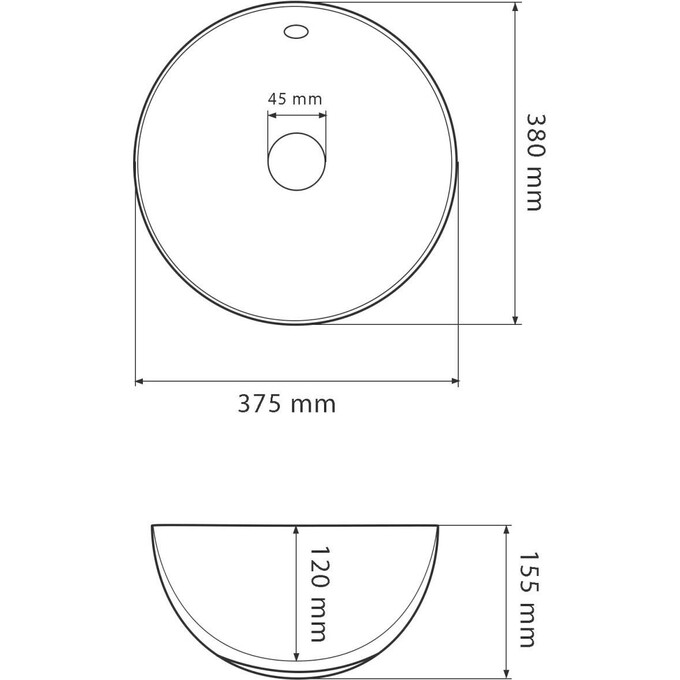 Умивальник VBI Brunico White VBI-015201 (38x38 см, чаша), Доступні розміри: 38 x 38, Колір виробника: білий глянець, фото , изображение 5
