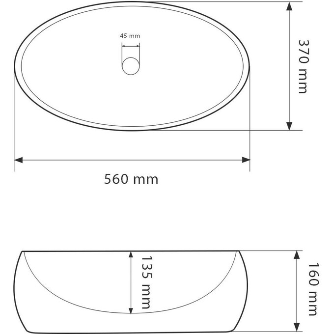 Раковина VBI Veneto M White VBI-012802 (60x40 см, чаша), Доступні розміри: 60 x 40, Колір виробника: білий глянець, фото , изображение 4