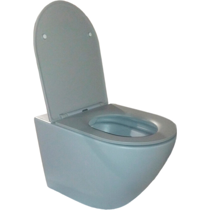 Безободковый подвесной унитаз Asignatura Axiom Rimless 97802806 (с сиденьем, серый матовый), фото 3