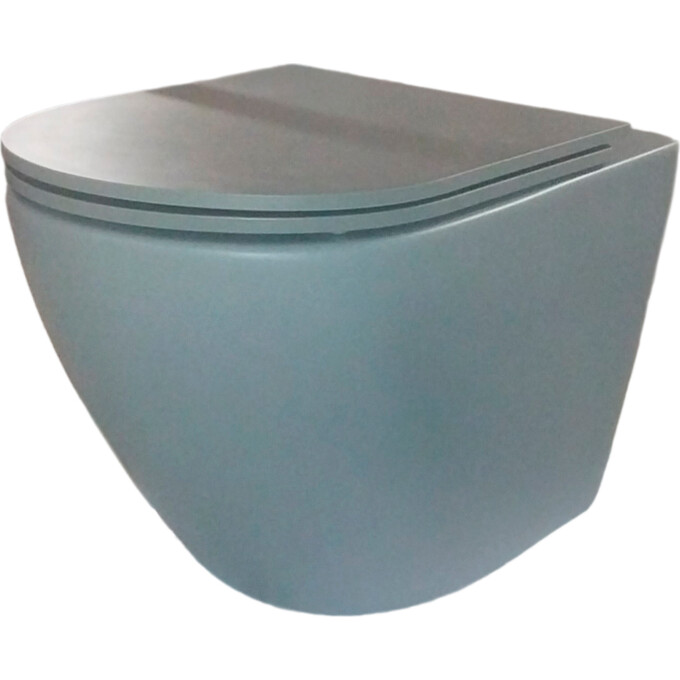 Безободковый подвесной унитаз Asignatura Axiom Rimless 97802806 (с сиденьем, серый матовый), фото 2