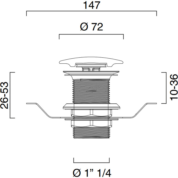 Донный клапан Catalano 9050700001 (5PBPC00, белый глянец, без перелива), фото 2