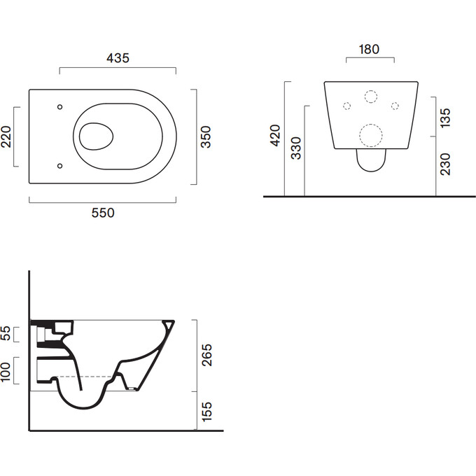 Безободковый подвесной унитаз Catalano Zero 55 NewFlush 0111550001+5SCSTP000+9056060000 (белый глянец, воронкообразный, с сиденьем), Цвет производителя: белый глянец, фото 8
