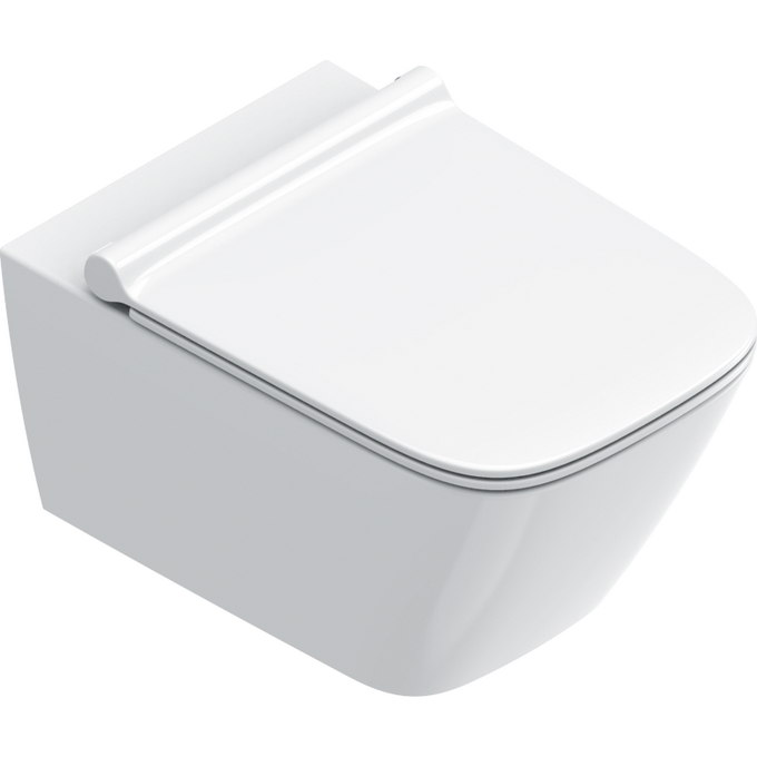 Безободковый подвесной унитаз Catalano Green 55 NewFlush 0411550001+0451200001+9056060000 (воронкообразный, с сиденьем), фото 