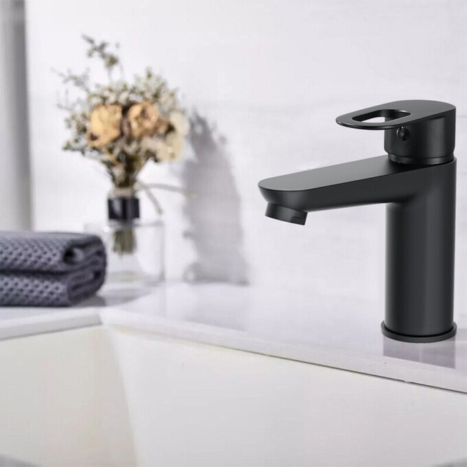 Смеситель для умывальника Lidz Latwa 001 Black Matt LDLAT001BLA45418 (черный матовый), Цвет производителя: черный матовый, фото 2