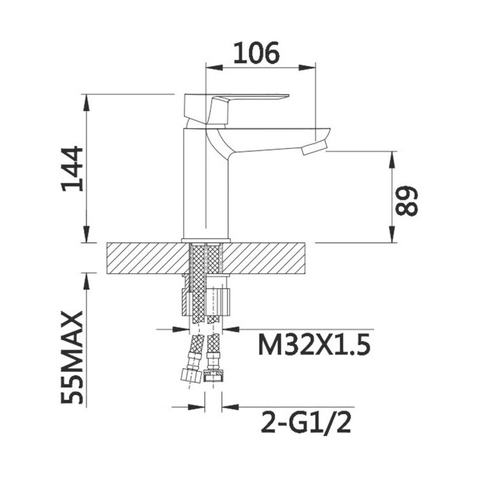 Комплект смесителей 2 в 1 для ванной комнаты Lidz Latwa White/Chrome LDLAT001WHI4542346361 ( LDLAT010WHI45426 + LDLAT001WHI45423, белый/хром), фото 10
