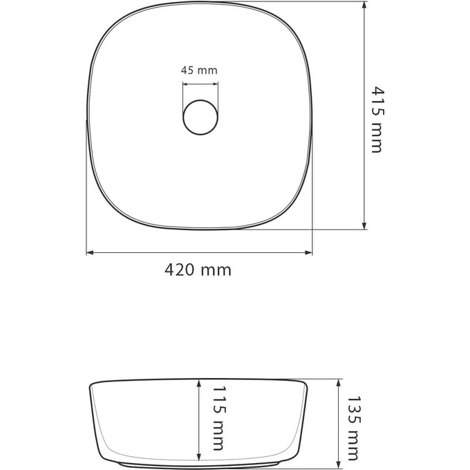 Умивальник VBI Bergamo S Marmo VBI-012502 (41x41 см, мармур, чаша), Доступні розміри: 41 x 41, Колір виробника: мармур глянсовий, фото , изображение 4