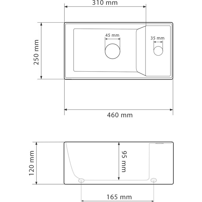Умивальник VBI Lecce L White VBI-015604 (47x26 см), Доступні розміри: 47 x 26, Колір виробника: білий глянець, фото , изображение 6