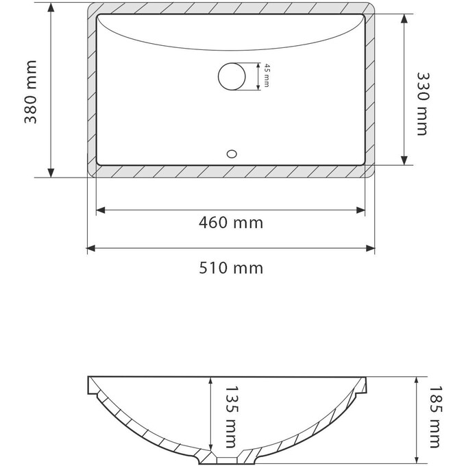 Раковина VBI Siracusa White VBI-018001 (51x38 см), фото , изображение 4