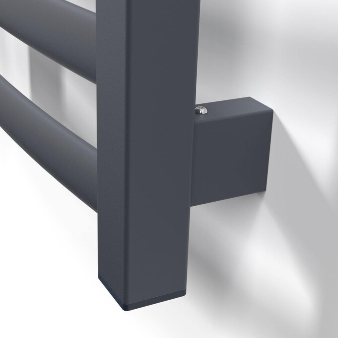 Комплект для скрытого подключения полотенцесушителя Laris 73207770 (графит, для профильной стойки), Цвет производителя: матовый графит, фото 2