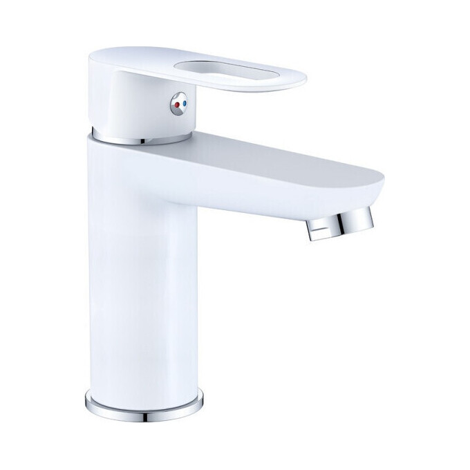 Комплект смесителей 2 в 1 для ванной комнаты Lidz Latwa White/Chrome LDLAT001WHI4542346361 ( LDLAT010WHI45426 + LDLAT001WHI45423, белый/хром), фото 4