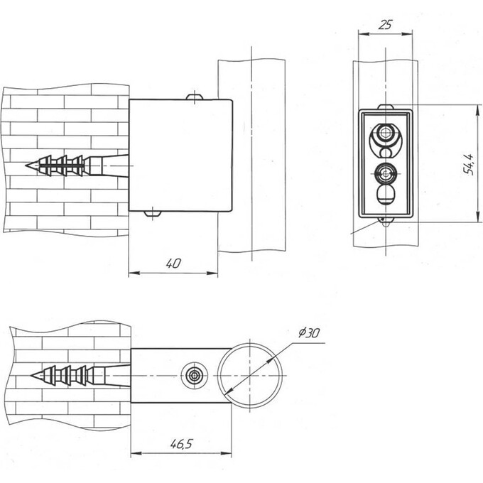 Комплект для скрытого подключения полотенцесушителя Laris 73207614 (черный матовый, для круглой стойки), Цвет производителя: черный матовый, фото 4