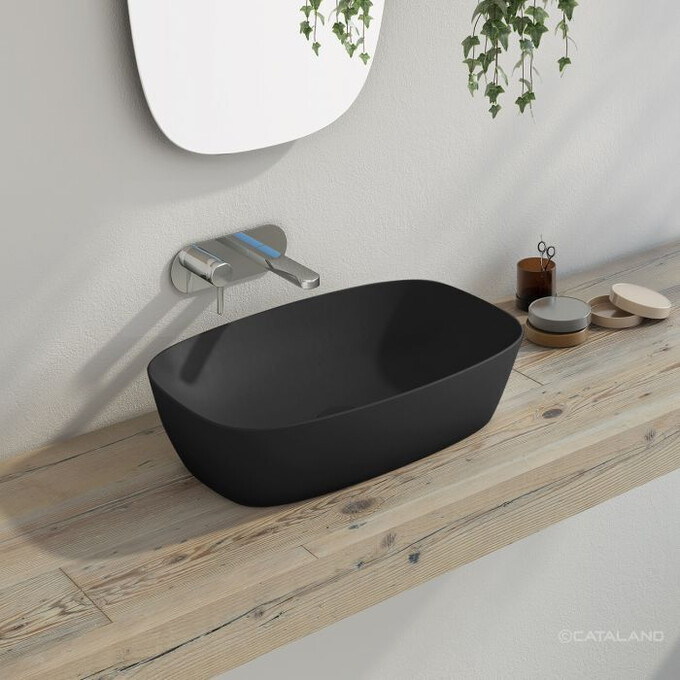 Раковина Catalano Alvea 60 0622600022 (160APGRLXNS, 60x40 см, черная матовая, чаша), Доступные размеры: 60 x 40, Цвет производителя: черный матовый, фото 2