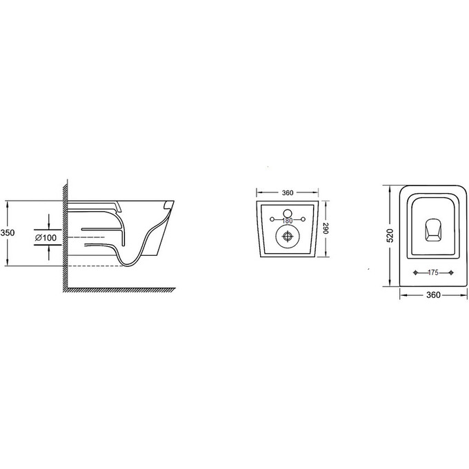 Комплект Qtap Crow QT05335170W47434 (унитаз подвесной Qtap Crow Rimless QT05335170W + биде подвесное Qtap Crow QT05555370W), фото 14
