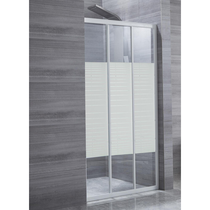 Душевая дверь Eger 599-075-100 (100 см, стекло с рисунком, профиль белый), Доступные размеры: 100, Цвет производителя: белый, Расположение проема (входа): универсальное (оборачиваемое), фото 2