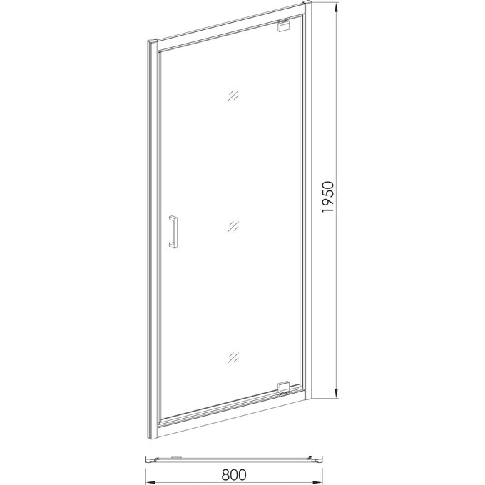 Душевая дверь Eger 599-028-80 (80 см, стекло прозрачное, профиль хром), Доступные размеры: 80, Цвет производителя: хром, Расположение проема (входа): на всю ширину, фото 2