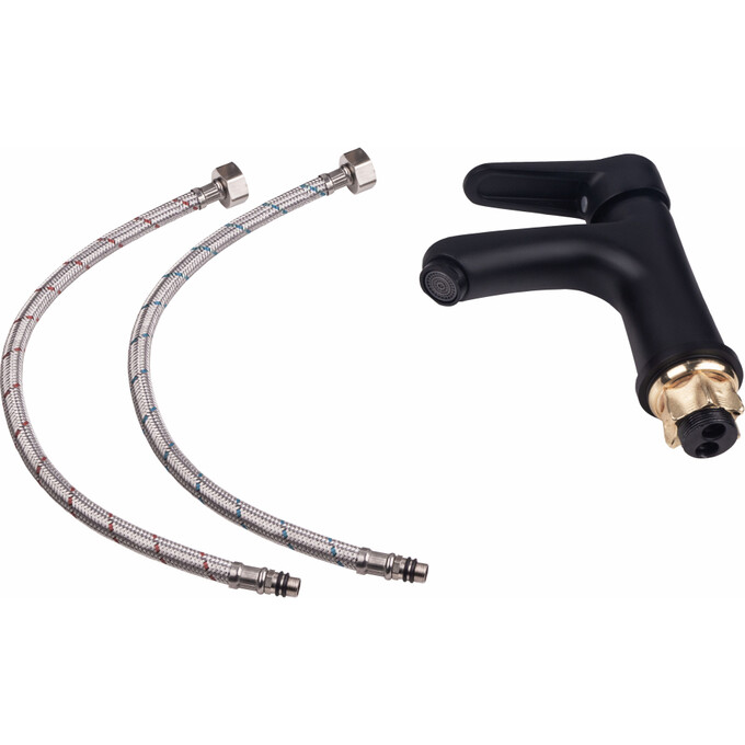 Комплект смесителей 2 в 1 для ванной комнаты Lidz Nicole Black Matt LDNIC005BLA4518345895 (LDNIC001FBLA35178 + LDNIC005BLA45183, черный матовый), фото 13