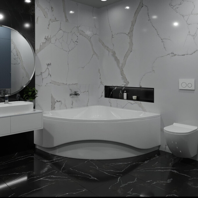 Кутова ванна з акрилу Koller Pool Tera TERA135X135, Доступні розміри: 135 x 135, фото , изображение 4