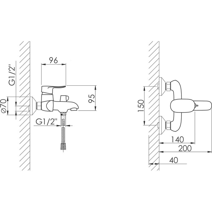 Комплект смесителей 2 в 1 для ванной комнаты Lidz Wieza Chrome LDWIE001CRM4540946365 (LDWIE001CRM45409 + LDWIE006CRM45410), фото 13