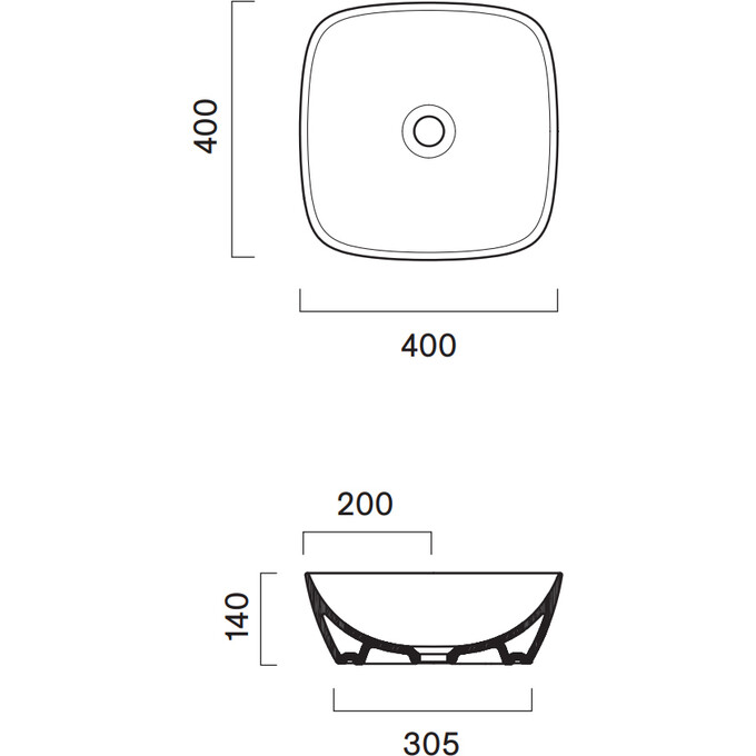 Раковина Catalano Alvea 40 0622400001 (140APGRLX00, 40x40 см, чаша), Доступные размеры: 40 x 40, Цвет производителя: белый глянец, фото 2