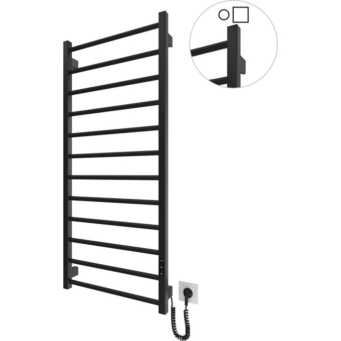 Электрический полотенцесушитель Hygge Family Leeds 6.1.0805.06.BM (530x1170 см, черный матовый, с программатором), Доступные размеры: 530 x 1170, Цвет производителя: черный матовый, фото 