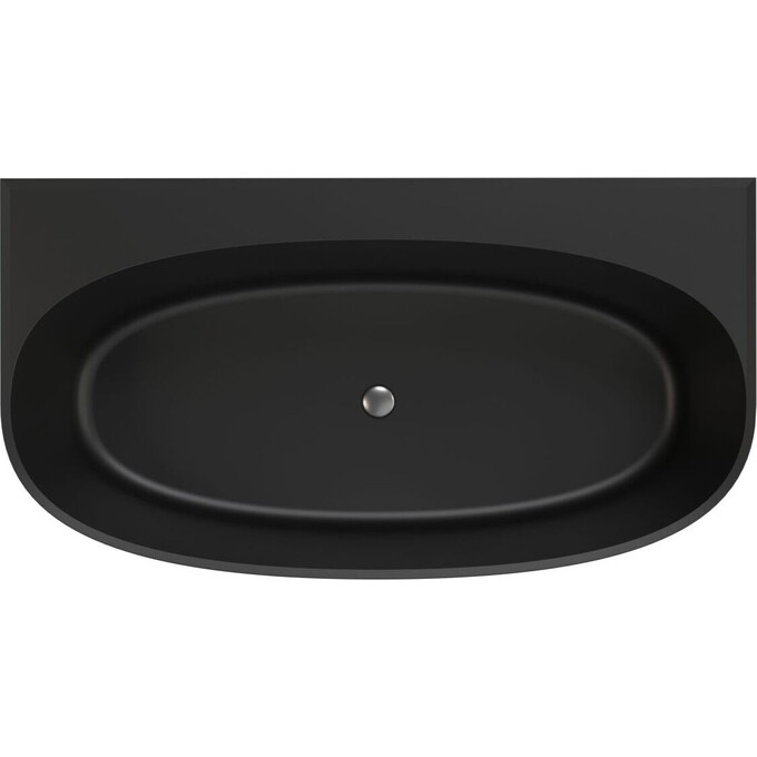 Мраморная ванна Miraggio Anna Miramarble Matt Full RAL 8814310 (160x85 см, черная матовая, пристенная), Технология производства: Miramarble Full RAL, Цвет производителя: черный матовый, фото 3