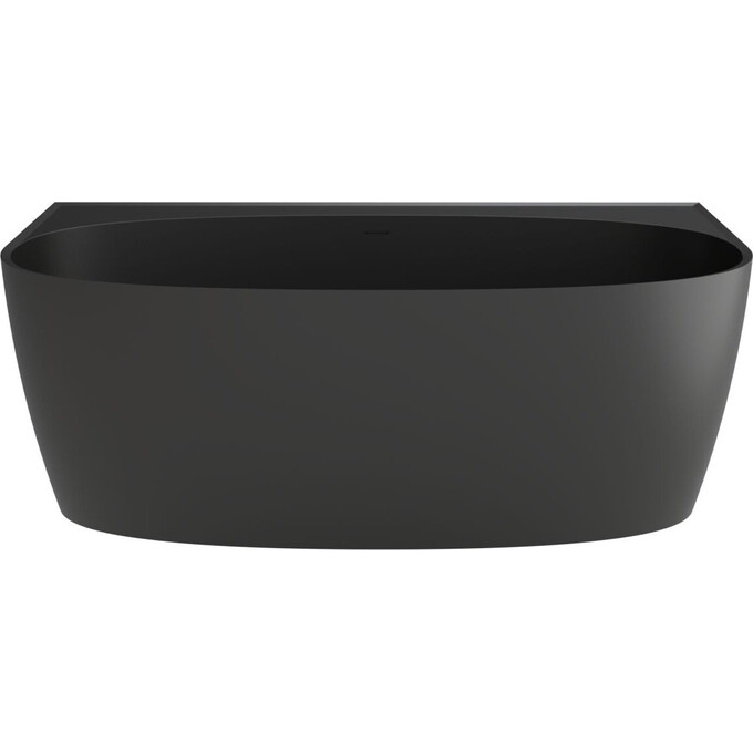 Мраморная ванна Miraggio Anna Miramarble Matt Full RAL 8814310 (160x85 см, черная матовая, пристенная), Технология производства: Miramarble Full RAL, Цвет производителя: черный матовый, фото 2