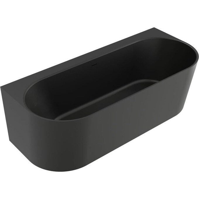 Мармурова ванна Miraggio Bali Miramarble Matt Full RAL 8814314 (170x75 см, чорна матова, пристінна), Технологія виробництва: full ral, Колір виробника: чорний матовий, фото 