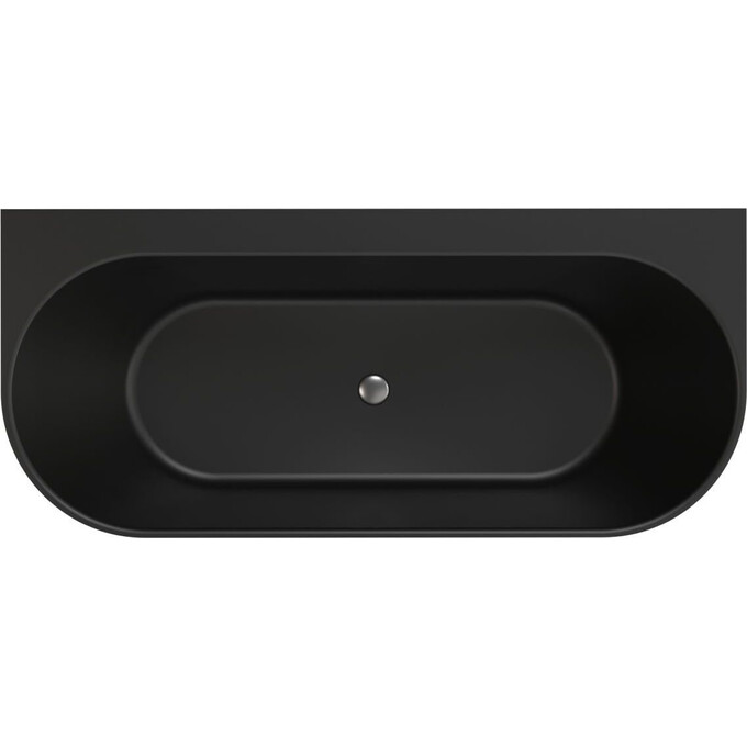 Мармурова ванна Miraggio Bali Miramarble Matt Full RAL 8814314 (170x75 см, чорна матова, пристінна), Технологія виробництва: full ral, Колір виробника: чорний матовий, фото , изображение 2