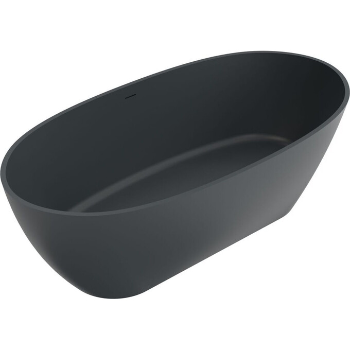 Мармурова ванна Miraggio Estella Miramarble Matt Full RAL 8814324 (167x83 см, сіра матова, окремостояча), Технологія виробництва: full ral, Колір виробника: темно-сірий матовий, фото 