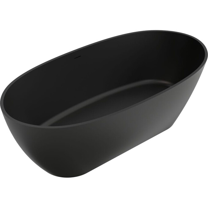 Мармурова ванна Miraggio Estella Miramarble Matt Full RAL 8814322 (167x83 см, чорна матова, окремостояча), Технологія виробництва: full ral, Колір виробника: чорний матовий, фото 
