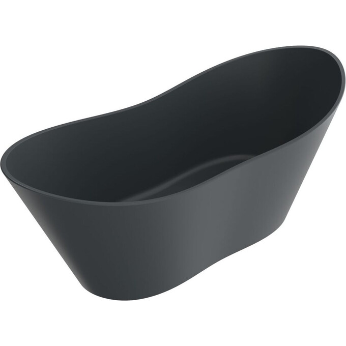 Мармурова ванна Miraggio Florida Miramarble Matt Full RAL 8814328 (180x75 см, сіра матова, окремостояча), Технологія виробництва: full ral, Колір виробника: темно-сірий матовий, фото 