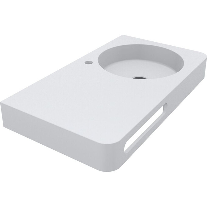 Умывальник-столешница Miraggio Loop 800 R Mirasoft 8814189 (80x45 см, белый матовый, с крылом), Доступные размеры: 80 x 45 R, Технология производства: Mirasoft Technology, Цвет производителя: белый матовый, фото 