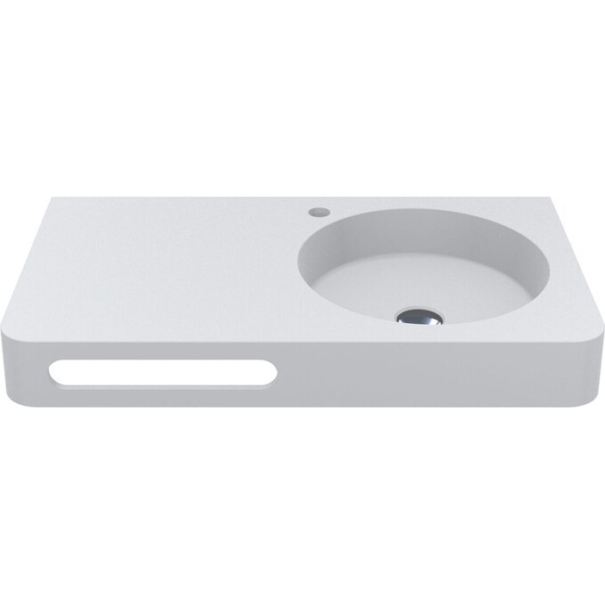 Умывальник-столешница Miraggio Loop 800 R Mirasoft 8814189 (80x45 см, белый матовый, с крылом), Доступные размеры: 80 x 45 R, Технология производства: Mirasoft Technology, Цвет производителя: белый матовый, фото 3